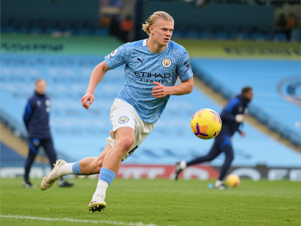 另一大看点便是曼城核心射手哈兰德的回归。